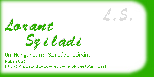 lorant sziladi business card